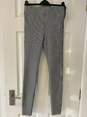 Zara Ladies Black & White Check Leggings UK Size S • £6