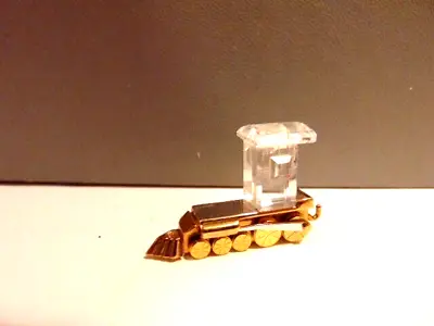 Miniature Decorative Train Engine- Gold Colored Metal & Crystal • $3.99