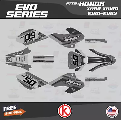 Graphics Kit For HONDA XR80 XR100 (2001-2003) Evo Series - Smoke • $59.99