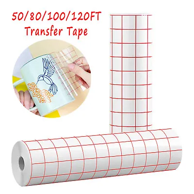 Red Grid Transfer Tape - 50/ 80/ 100/ 120FT Transfer Paper Roll Vinyl For Cricut • $28.99