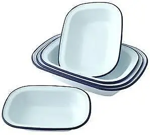 Falcon Enamel Oblong Pie Dish 18cm 20cm 22cm 24cm Bake Steak Pudding Oven Baking • £22.49