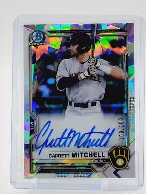 Garrett Mitchell 2021 Bowman Chrome Autograph Atomic Auto 100/100 Q0043 • $15.50