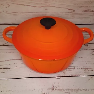 Le Creuset Vintage Volcanic Orange Size C 20cm Casserole Dish Pot With Lid • £44.99