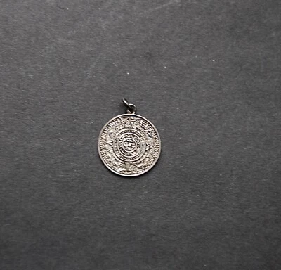 $9.95 • Buy Small Aztec Maya Calendar Vintage Sterling Silver Charm Pendant ~ 1.7g
