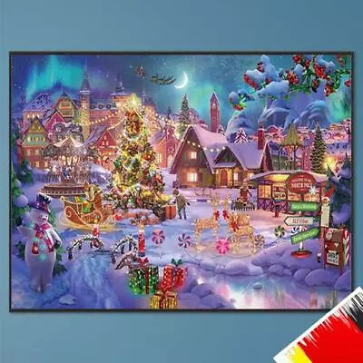 5D Diamond Painting DIY Square Drill Christmas Snow Land • £15.50