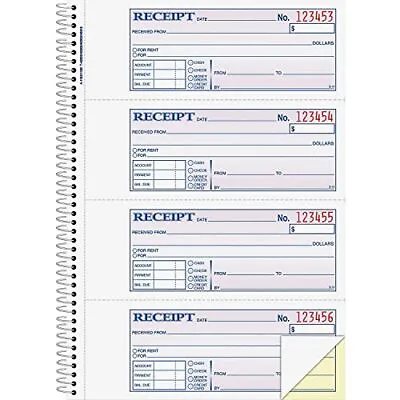 Adams Money And Rent Receipt Book 2-Part Carbonless 7-5/8  X 11  Spiral Bound... • $12.41