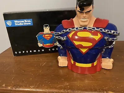 1997 Superman In Chains COOKIE JAR Exclusive Warner Brothers Bros DC Comics  • $75