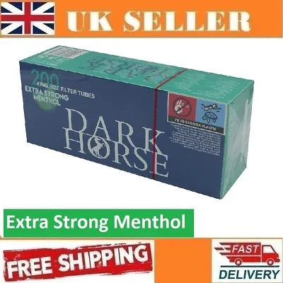 £13.99 • Buy 1000(5×200) Dark Horse EXTRA STRONG MENTHOL EMPTY CIGARETTE FILTER TUBES BEST