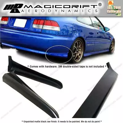 For 99-00 Honda Civic EK MU REAR Bumper Spats Caps Lip Body Kit Black Urethane • $30.48