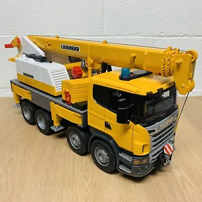 Bruder Scania R Series Liebherr Crane Truck With Light & Sound Module 1:16 Toy • £41.95