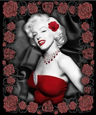 Marilyn Monroe  Red Roses  50 X 60 Soft Plush FleeceThrow Blanket • $36.79