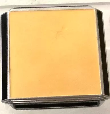 1930'S EAM YELLOW ART DECO ENAMEL CHROME COMPACT SIGNED (ELGIN AMERICAN) Vintage • $29