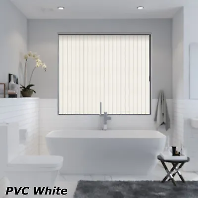 Tailor Made Blackout Vertical Louvre Blind Complete In White Pvc • £65.16
