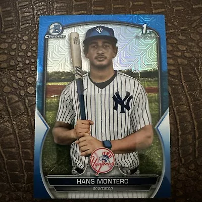 2023 Bowman Chrome 1st Hans Montero #BCP-174 Blue Mojo Refractor /150 RC SP • $10