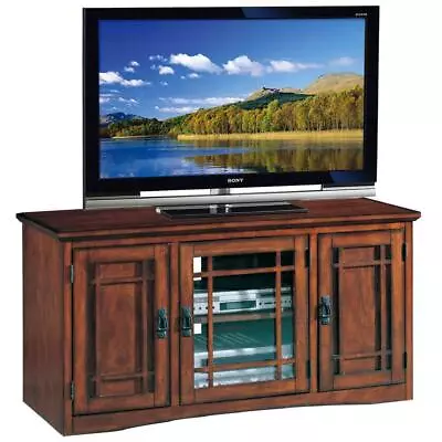 Leick Home TV Stand 50  W Fits TVs 55  Three Door Holds Mission Oak • $487.61
