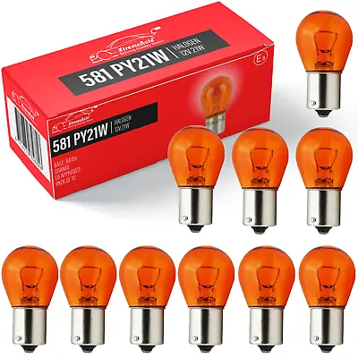 10 X 581 Amber 12V 21W PY21W Bayonet Indicator Set Pins Car Bulbs BAU15S • £6.50