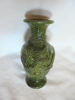 Vintage Handmade Pottery Vase With A Chinese Dragon  Design • $9.99