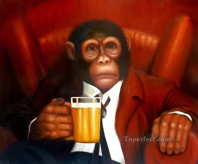 MonkeybeerHand-painted Animal Art Oil Painting Wall Decor Canvas 36  • $68.99