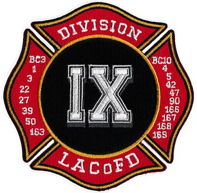 LA County Division 9  IX  NEW  Fire Patch . • $6.95