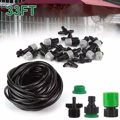 33FT Outdoor Misting Cooling System Garden Irrigation Water Mister Nozzles US • $10.50