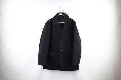 J Crew Mens Size Large Distressed Quilt Lined Wool University Jacket Coat Black • $63.96