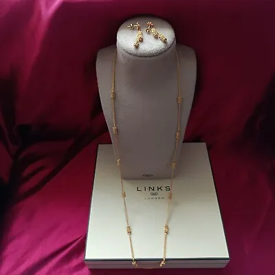 Links Of London Long Effervescence Ygv On Silver Necklace & Earrings New In Box • £249.99