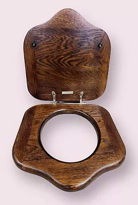 Solid Dark Oak Throne Style Toilet Seat For Close Coupled & Back To Wall • £280