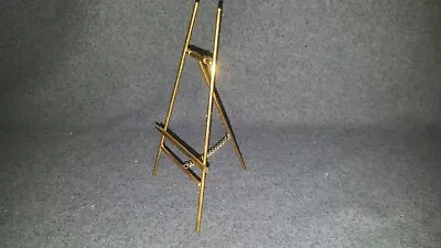 Vtg Miniature Brass  Easel Display Stand Picture Card Holder 7” Tall • $19