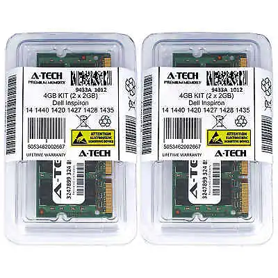 4GB KIT 2 X 2GB Dell Inspiron 14 1440 1420 1427 1428 1435 15 1525 Ram Memory • $35.98