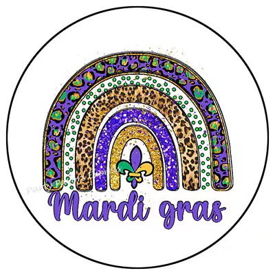 Mardi Gras Rainbow Envelope Seals Labels Stickers Party Favors • $1.99