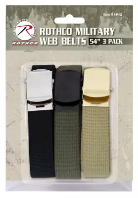 Rothco 3 Pack Of 54 Inch Web Belts • $20.99