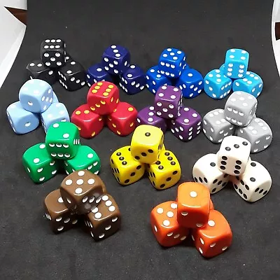16mm D6 Spot Dice Various Colours And Quantities RPG/War Gamming • £1.95