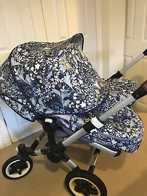 £125 • Buy Liberty Style Navy Hood & Footmuff Made To Order Bugaboo Fox Donkey Cameleon Bee