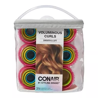 Conair Self-Grip Rollers-Voluminous Curls-31 Assorted Size Rollers. Smooth Lift • $5.66