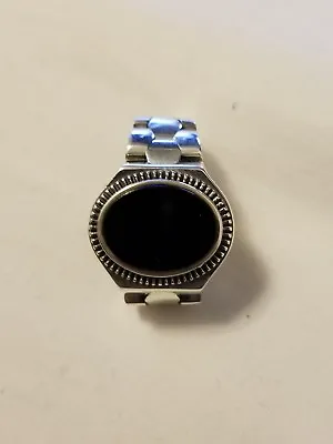 Rare Petek Sterling Silver & Onyx Wrist Watch Designed Ring (Size 11 1/2) • £116.37