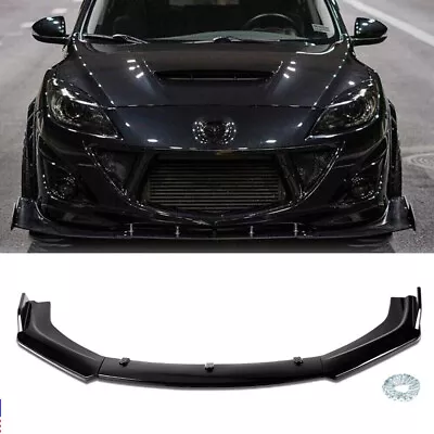 Glossy Black Front Bumper Lip Splitter Spoiler Kit For Mazda 3 6 Sedan 2004-2019 • $58.95