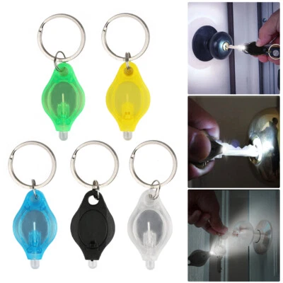 Mini Bright LED Micro Light Keychain Squeeze Light Key Ring Camping Hiking Best • £3.17