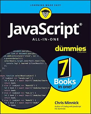 JavaScript All-in-One For Dummies By Minnick Chris NEW Book FREE & FAST Deliv • £22.20