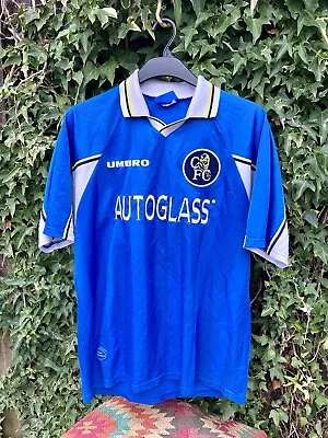 £39.99 • Buy 1997-1999 Chelsea F.C Home Shirt Umbro Football Jersey Autoglass - XL ~Zola