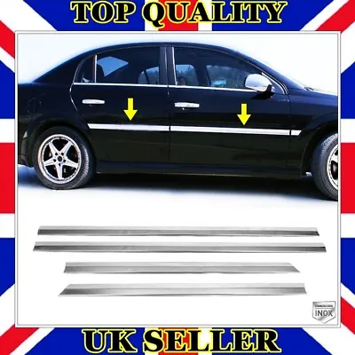 Chrome Side Door Streamer 4 Door 4pcs S.STEEL For VAUXHALL OPEL VECTRA C 2002-UP • $34.69