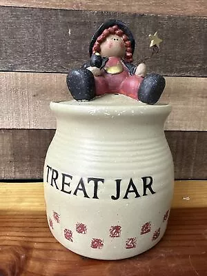 Halloween Witch Stoneware Treat Cookie Jar  • $40