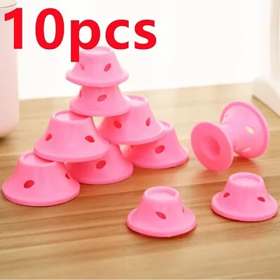 PINK No Heat Silicone Magic Hair Curlers Rollers Care Clips • £2.09