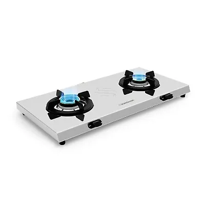 Ultra Slim Stainless Steel Kitchen Cooktop Manual Ignition 2 Burner Gas Stove • $292.04