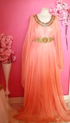 Dubai Style Kaftan Farasha Jalabiya Maxi Dress Abaya ( One Size ) • £25.99