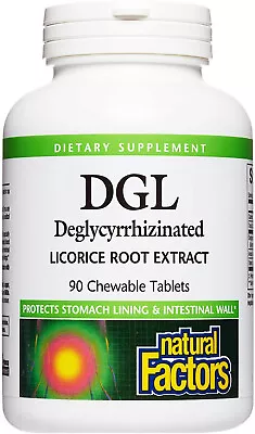 Natural Factors DGL Deglycyrrhizinated Licorice Root Extract 90 Chewable Tablets • £19.91