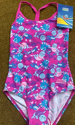 Zoggs Girl's Miss Zoggy Fly Back Swimming Costume Age 3-4 • £5
