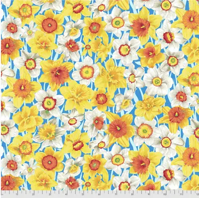 Snow Leopard Secret Stream Daffodil Meadow Fabric By The Yard • $12