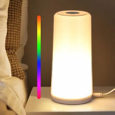 $19.95 • Buy Albrillo Touch Sensor Bedside Lamp With Dimmable Warm White / RGB Color WL35