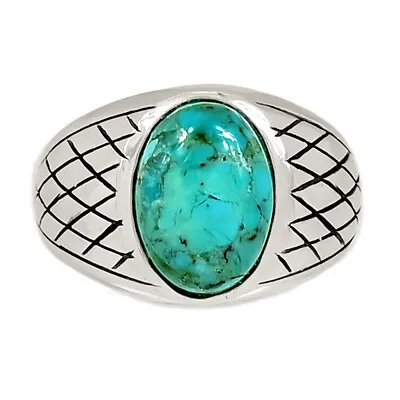 Composite Kingman Blue Mohave Turquoise 925 Silver Ring Jewelry S.12 CR26362 • $25.99