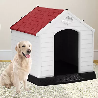 28/32/41  Dog House Insulated Kennel Durable Plastic Large Dog House Pet Crate • $93.51